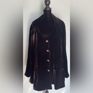 Velvet Button-Up Jacket